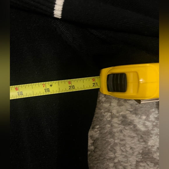 Black Knit Long Cardigan with White Trim size L - Picture 9 of 9